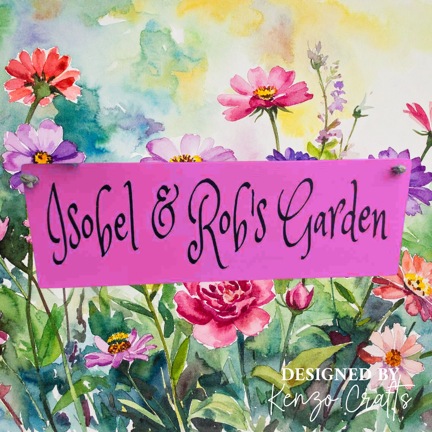Personalised Wooden Garden Name Plaque | Handmade Outdoor Sign