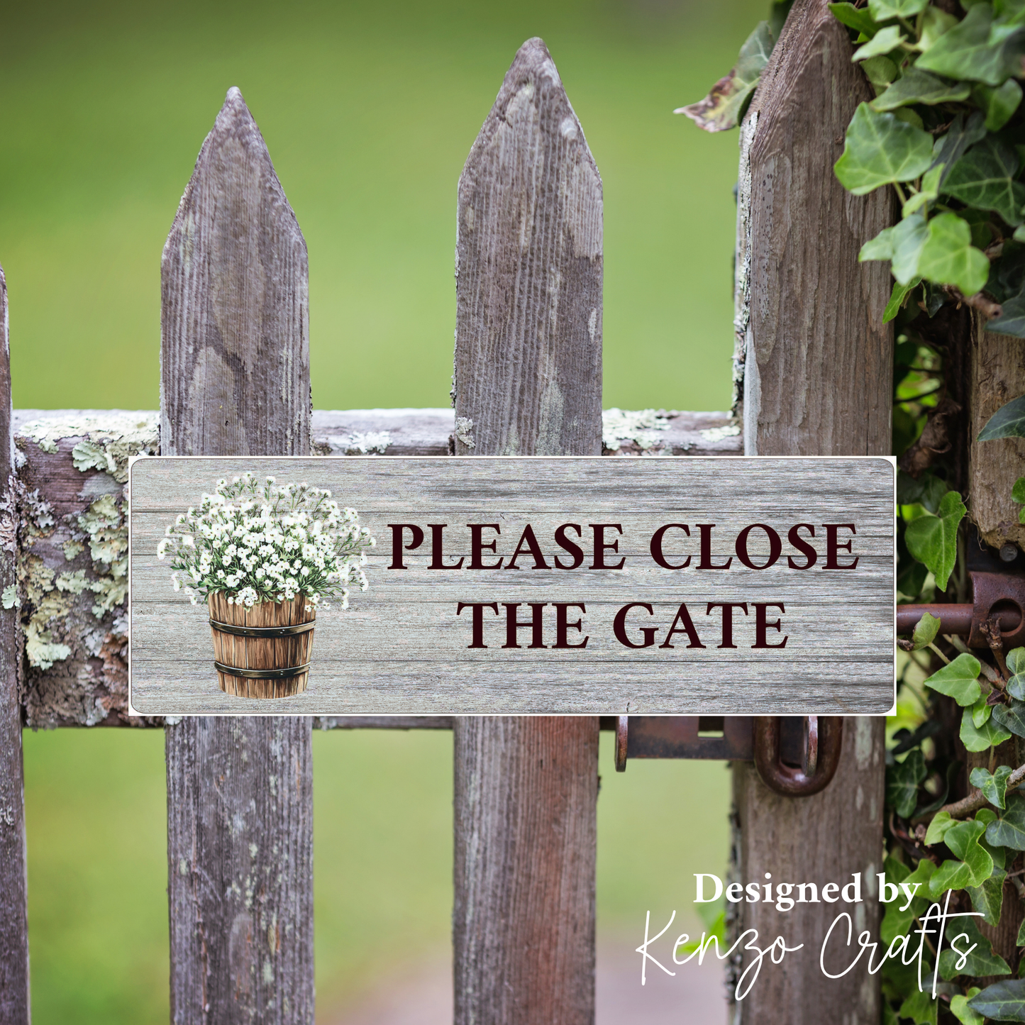 Custom Acrylic 'Please Close The Gate' Sign