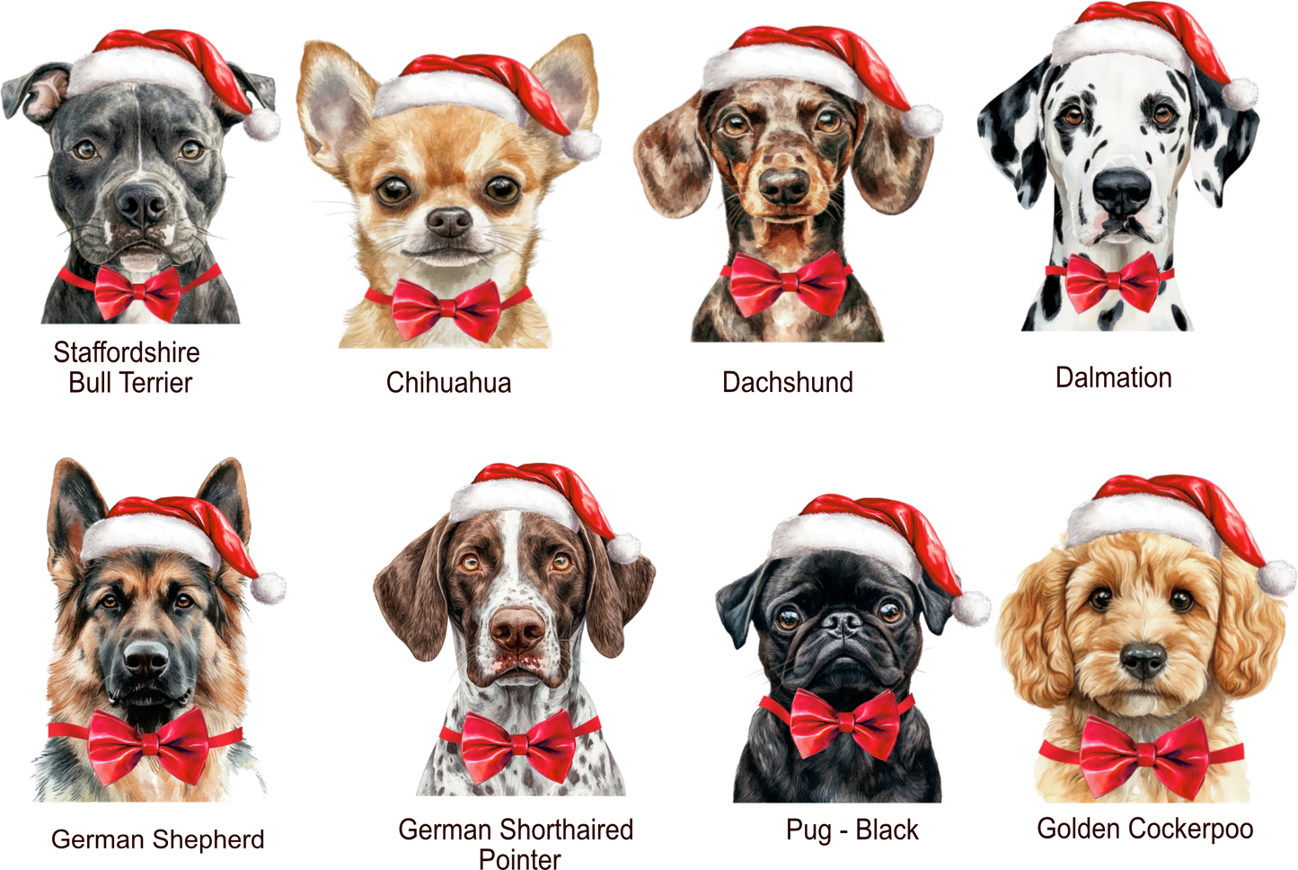 Personalised Dog Breed Santa Please Stop Here Acrylic Window Sign