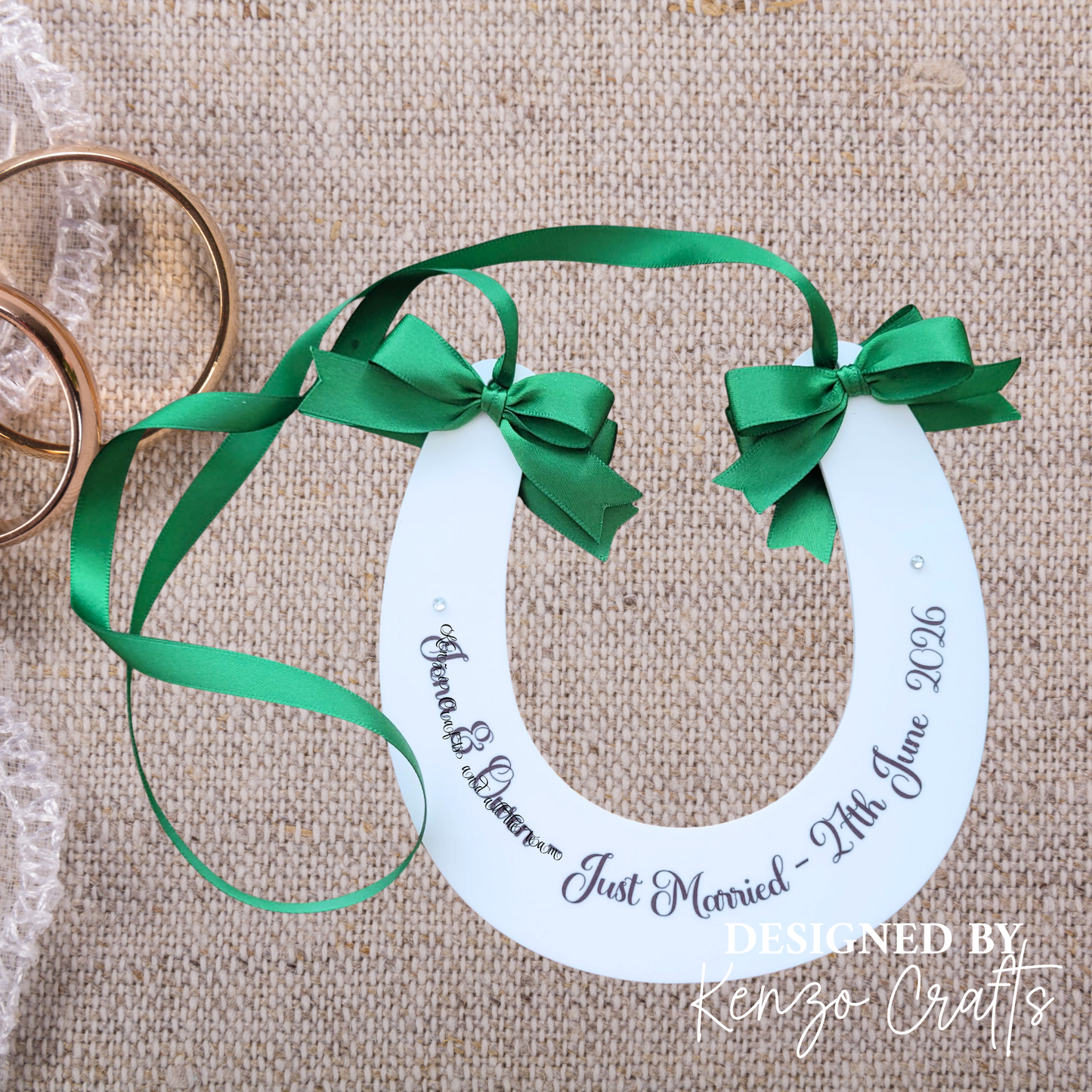 Personalised Wedding Horseshoe Keepsake | Lucky Bride & Groom Gift