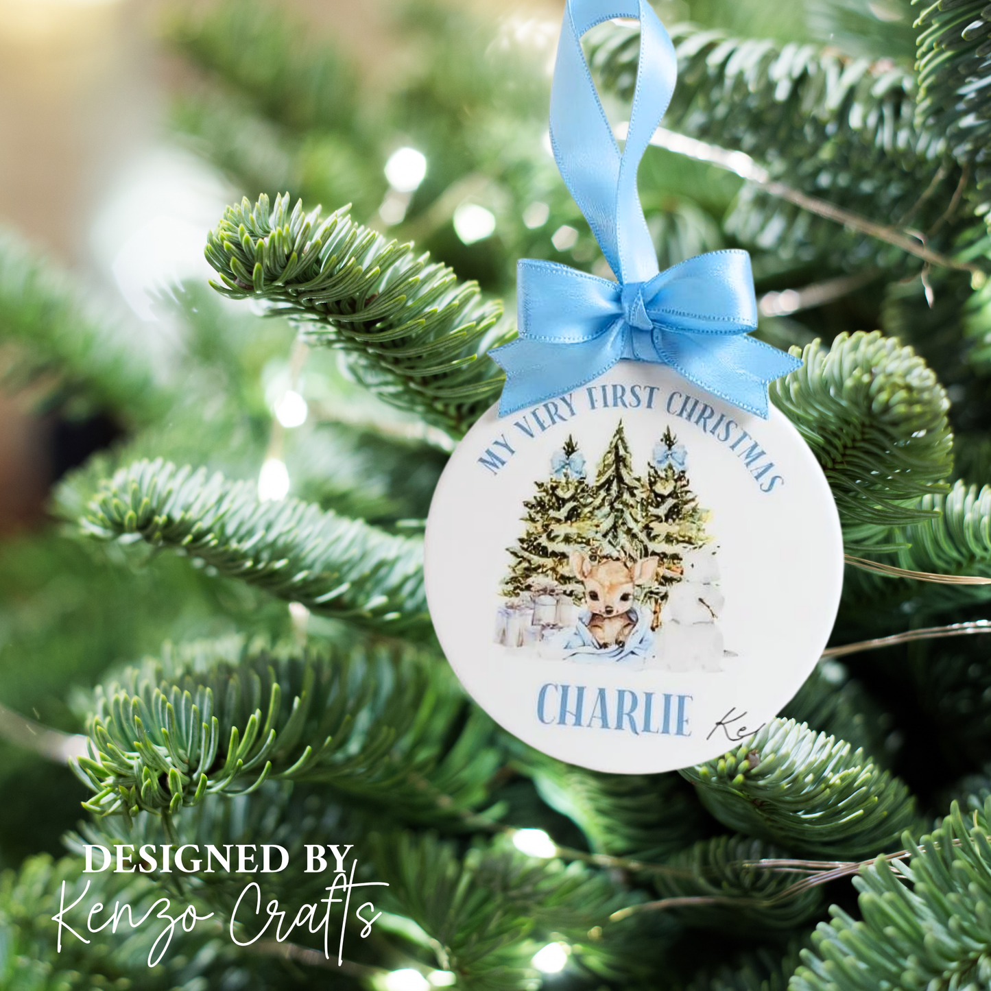 Personalised Baby's First Christmas Deer Tree Bauble | Baby Keepsake