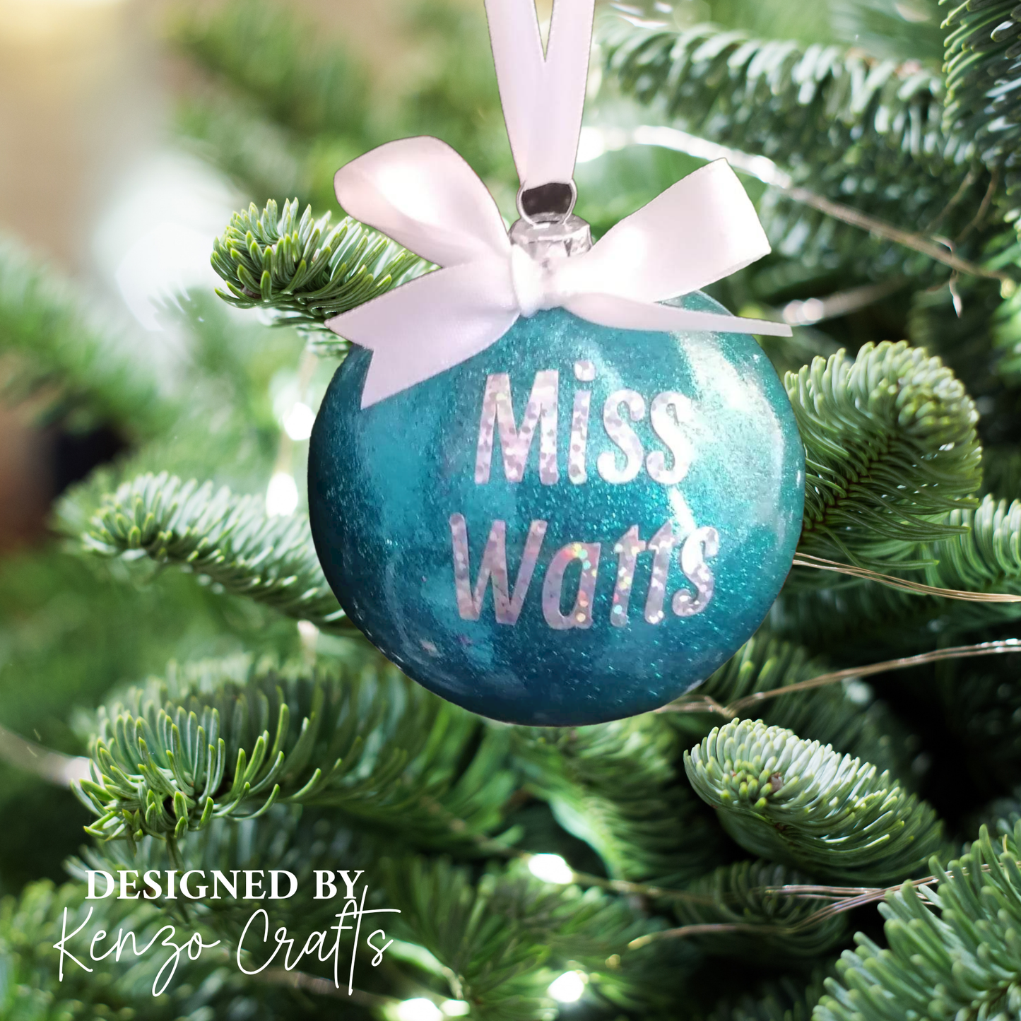 Personalised Christmas Bauble - Shatterproof Glitter Tree Decoration