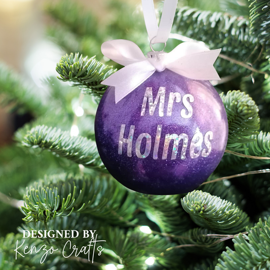 Personalised Christmas Bauble - Shatterproof Glitter Tree Decoration
