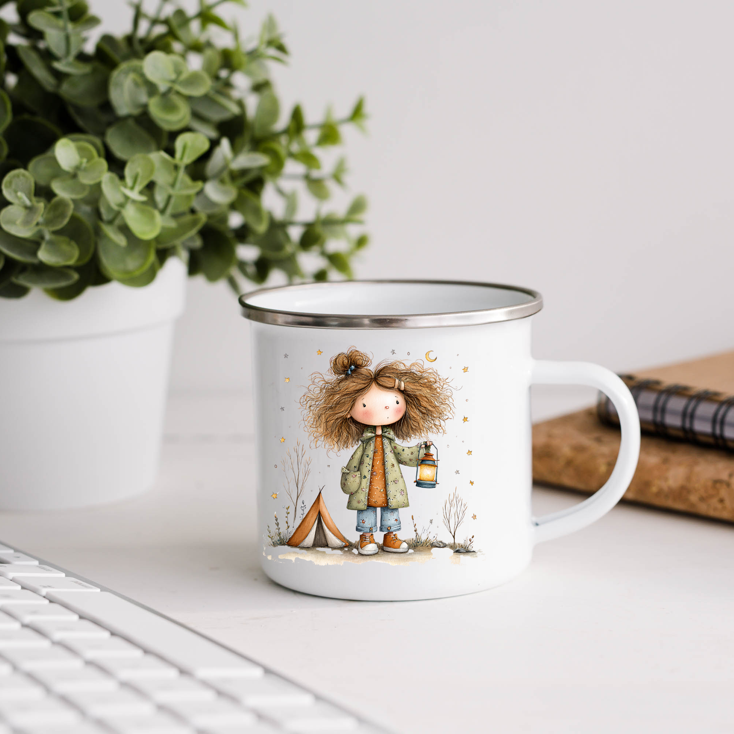 Personalised Kids Camping Mug – Enamel 11oz