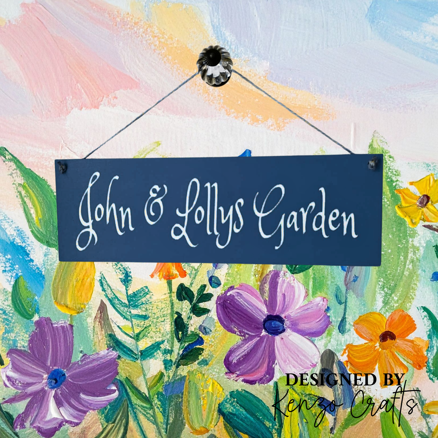 Personalised Wooden Garden Name Plaque | Handmade Outdoor Sign