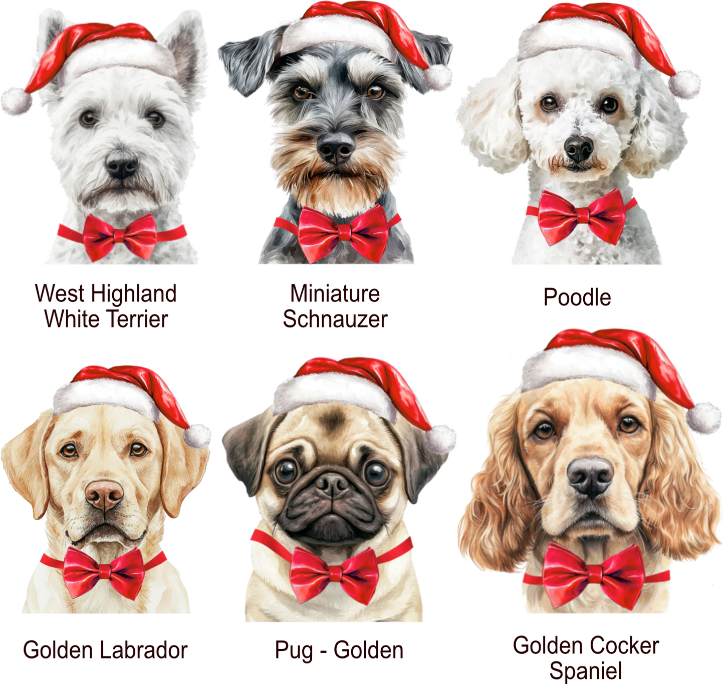 Personalised Dog Breed Santa Please Stop Here Acrylic Window Sign