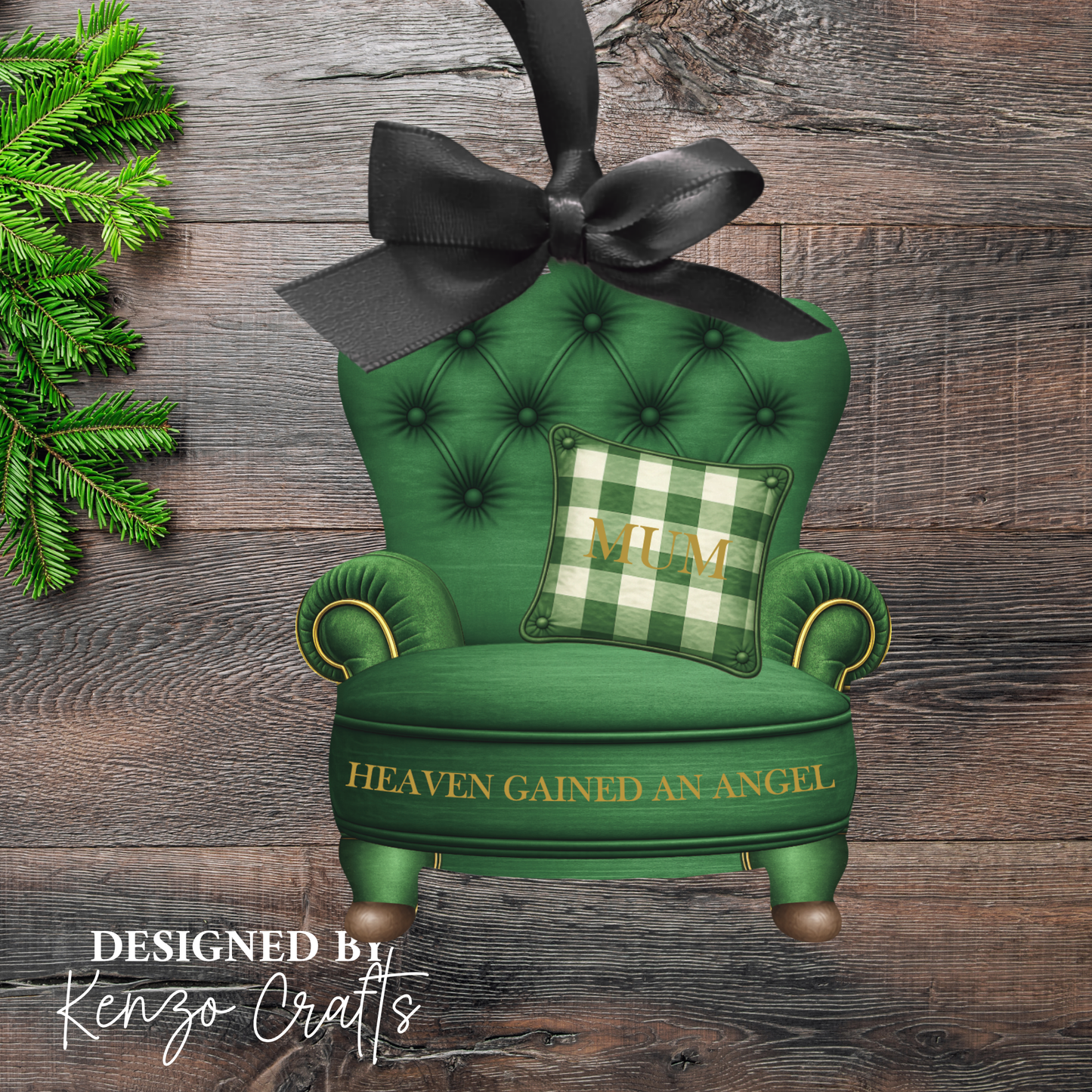 Personalised Christmas Photo Memorial Armchair Tree Decoration