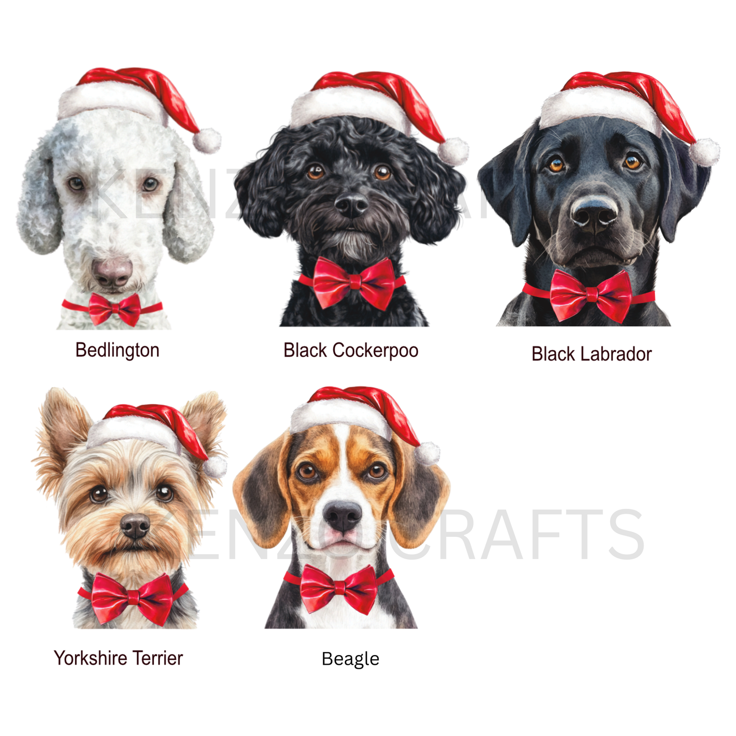 Personalised Dog Breed Santa Please Stop Here Acrylic Window Sign