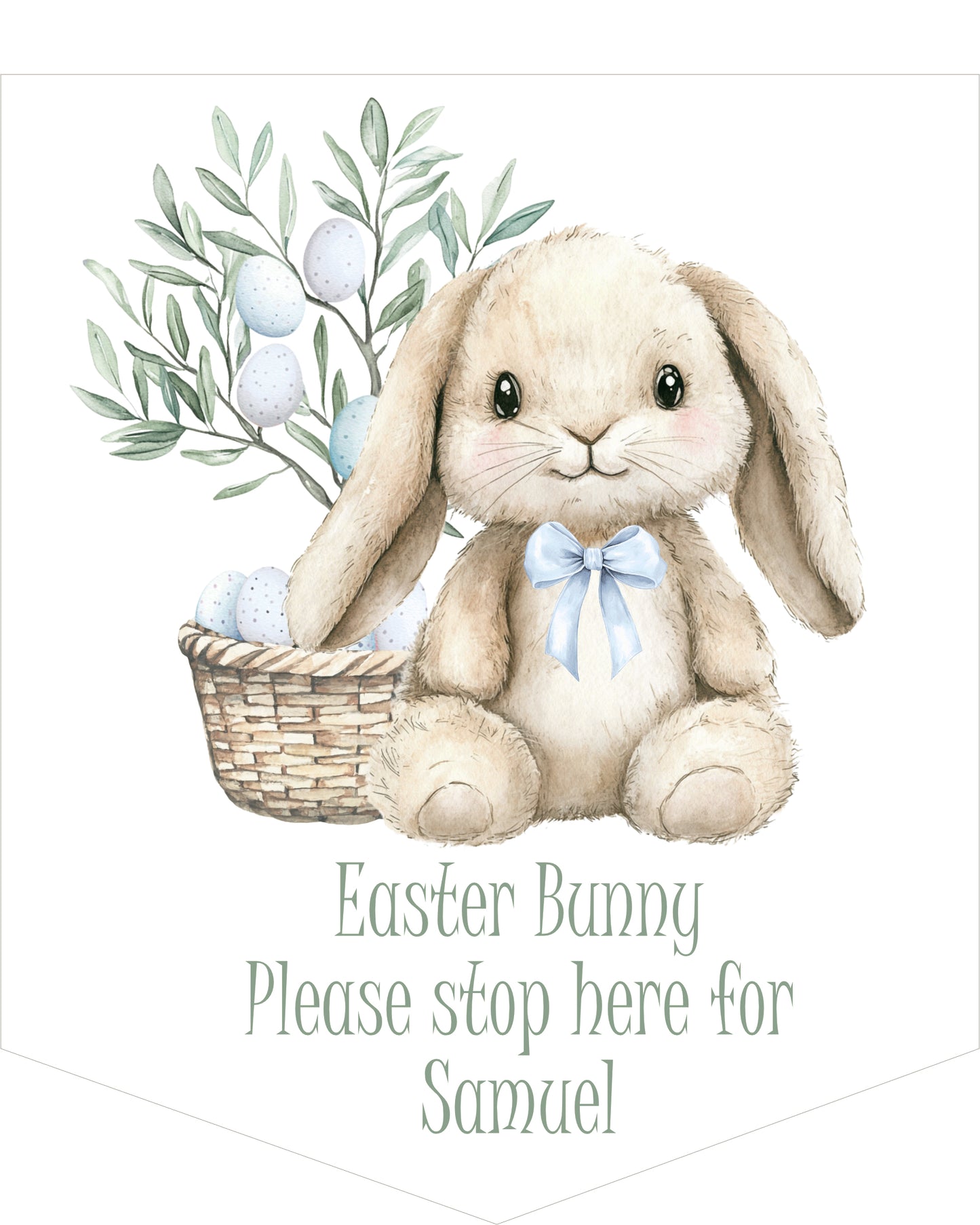 Personalised Easter Bunny Please Stop Here Pennant