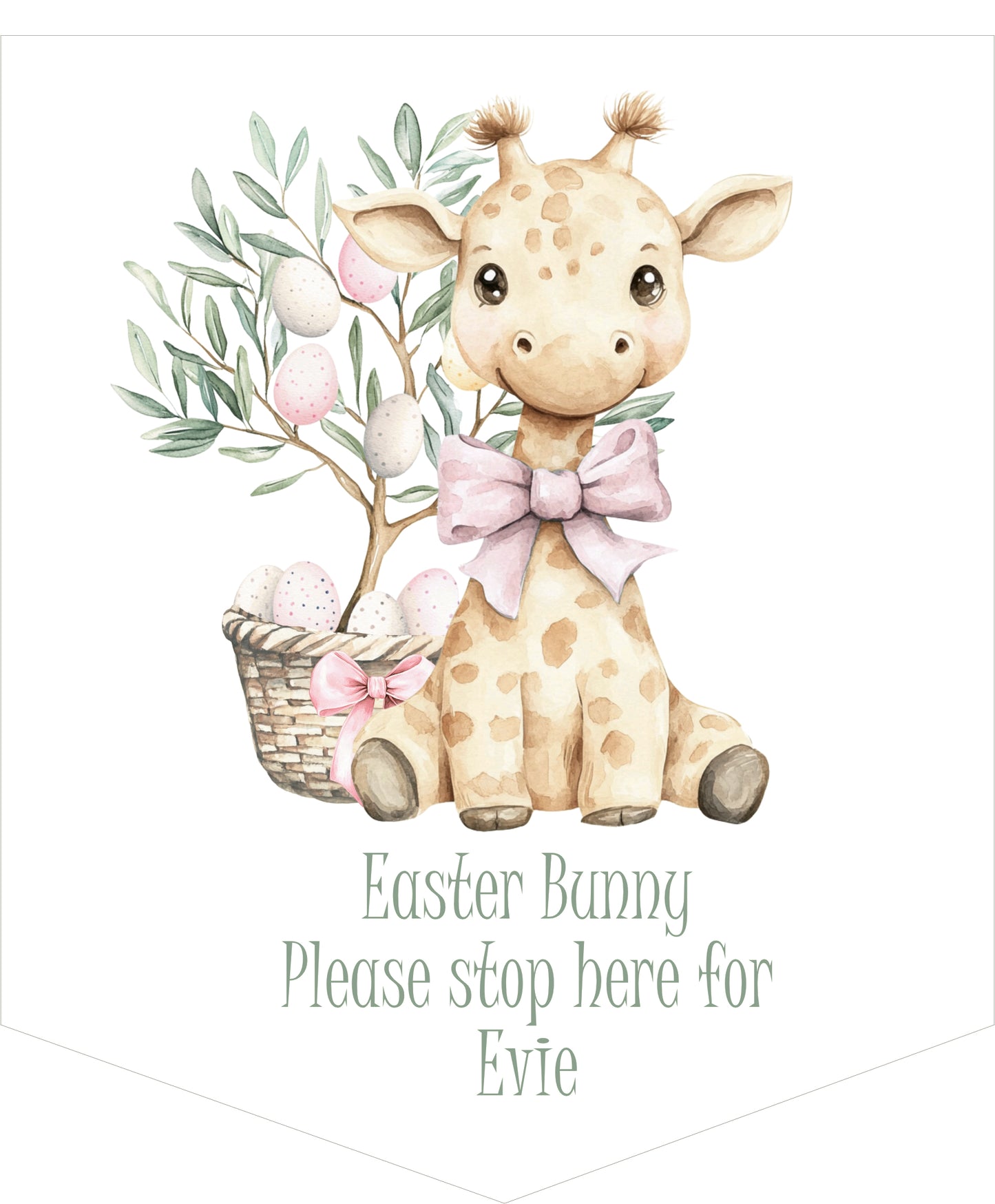 Personalised Easter Bunny Please Stop Here Pennant