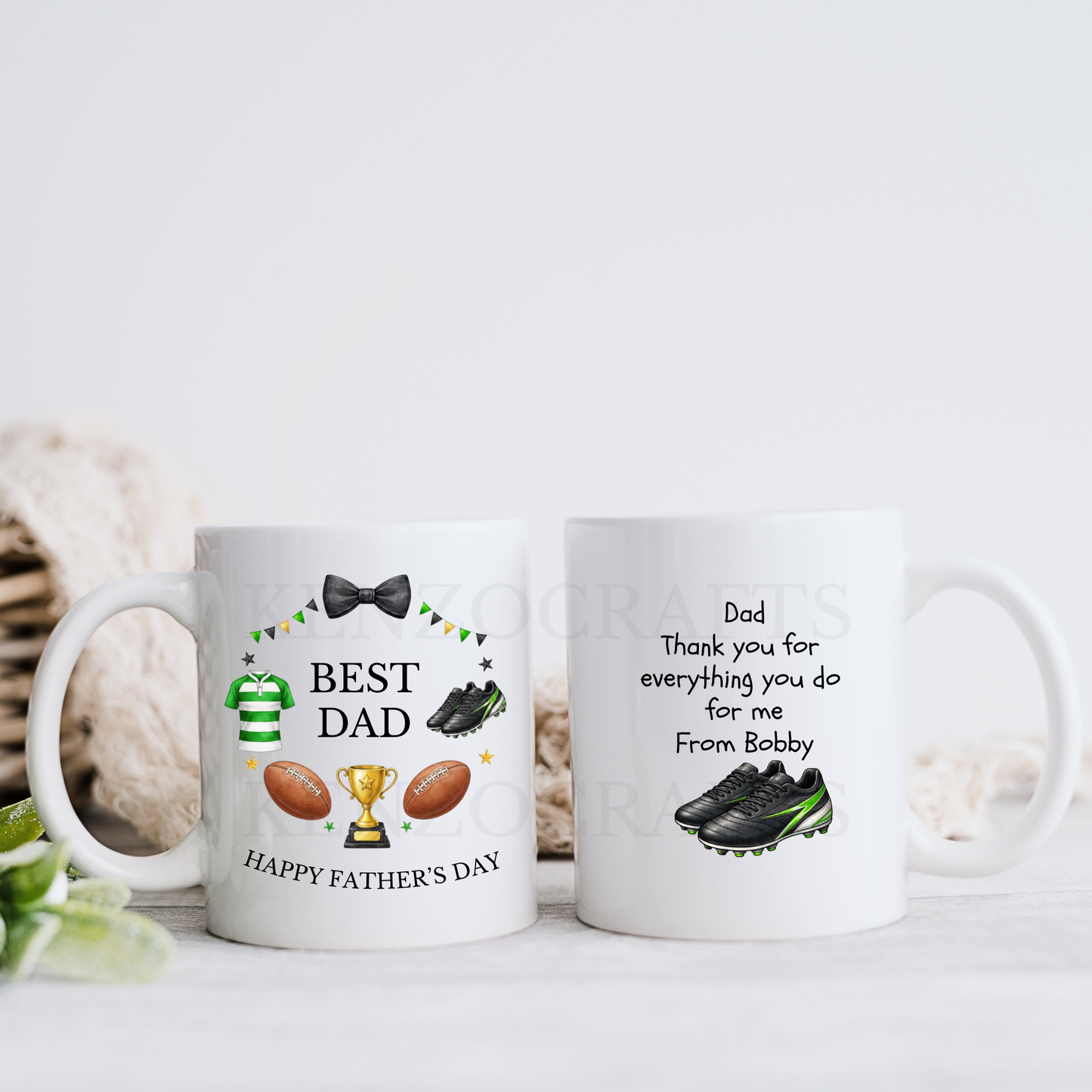 Personalised Rugby Dad Mug | Father's Day Gift for Rugby Lovers