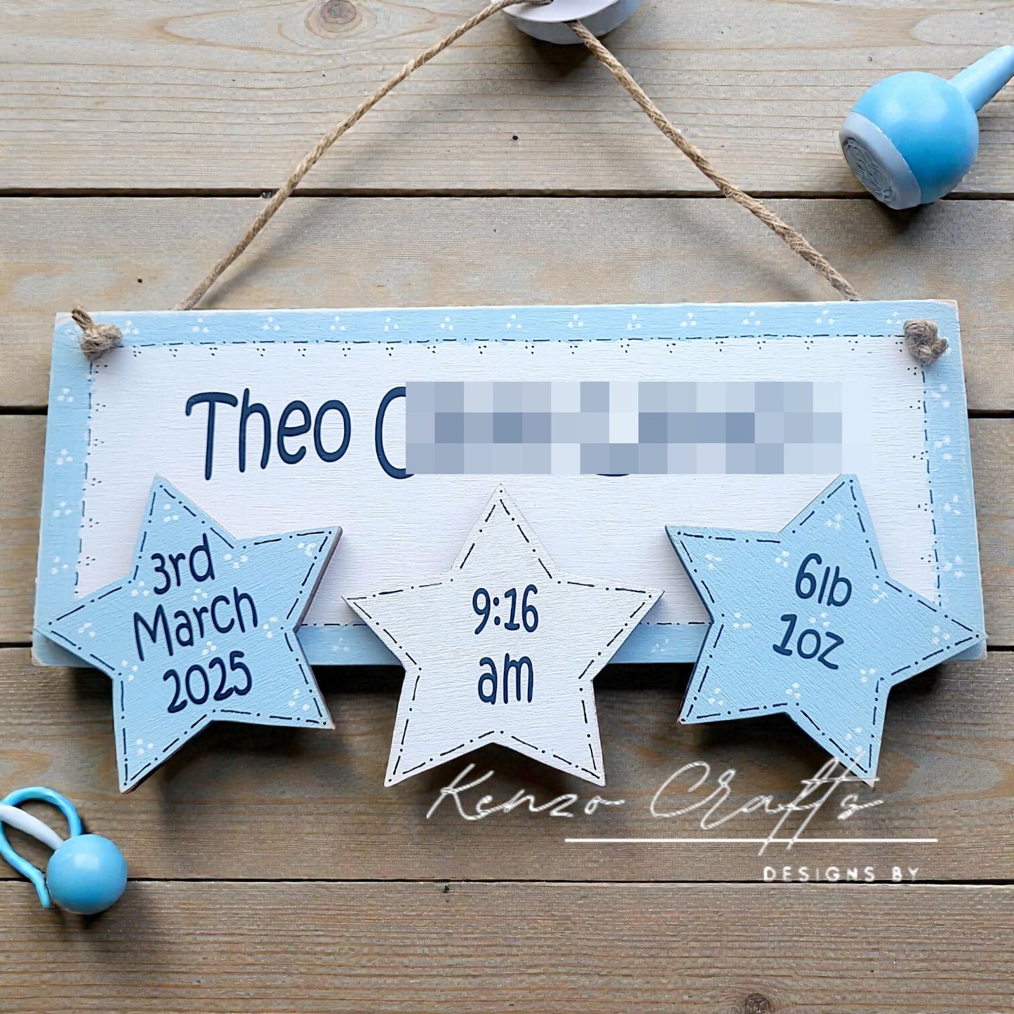 Personalised Baby Keepsake Plaque – Handmade Nursery Gift