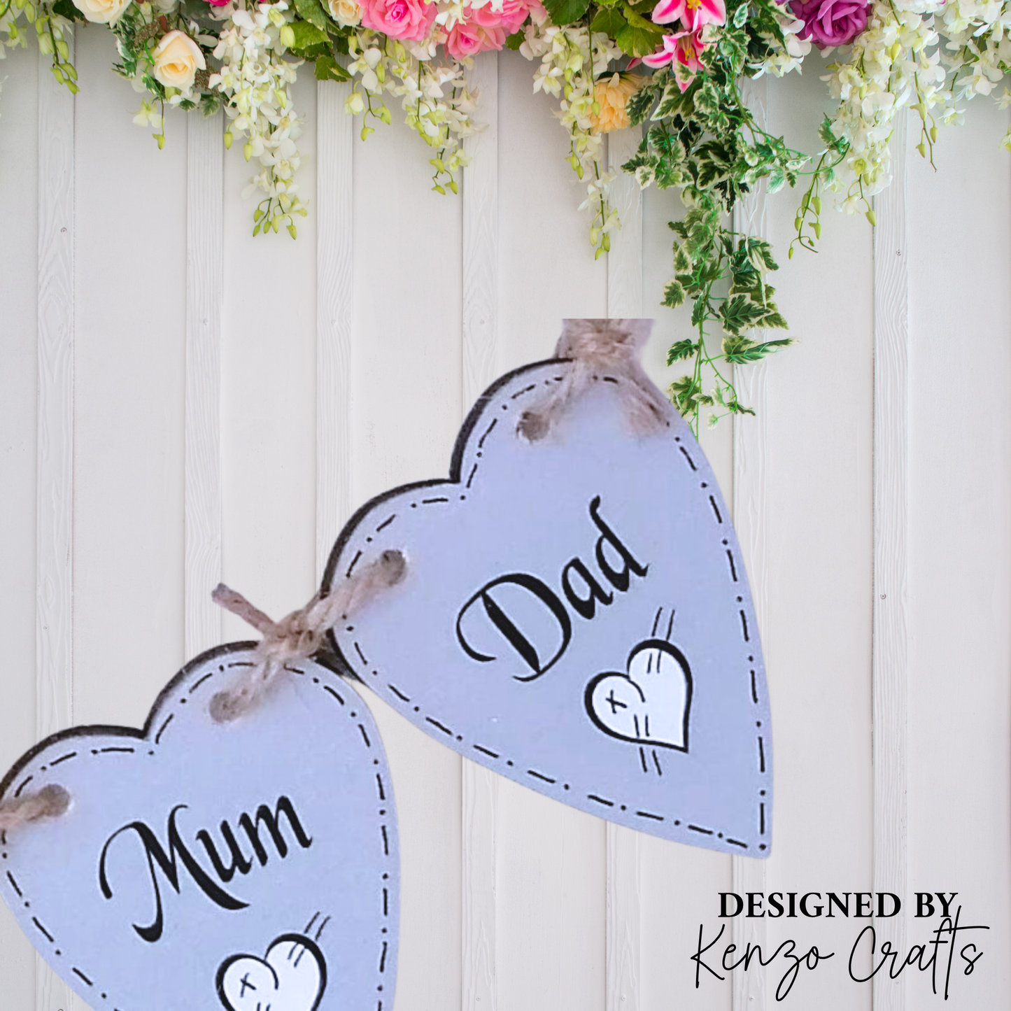 Personalised Wooden Heart Add-On - Hanging Heart Keepsake Replacement