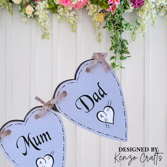 Personalised Wooden Heart Add-On - Hanging Heart Keepsake Replacement