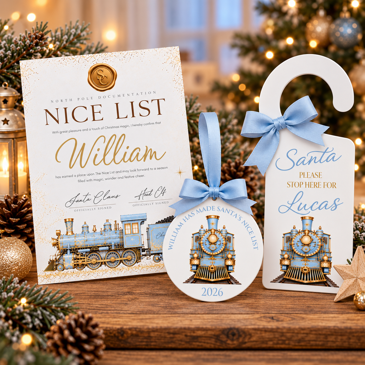 Personalised North Pole Express Train Christmas Eve Bundle