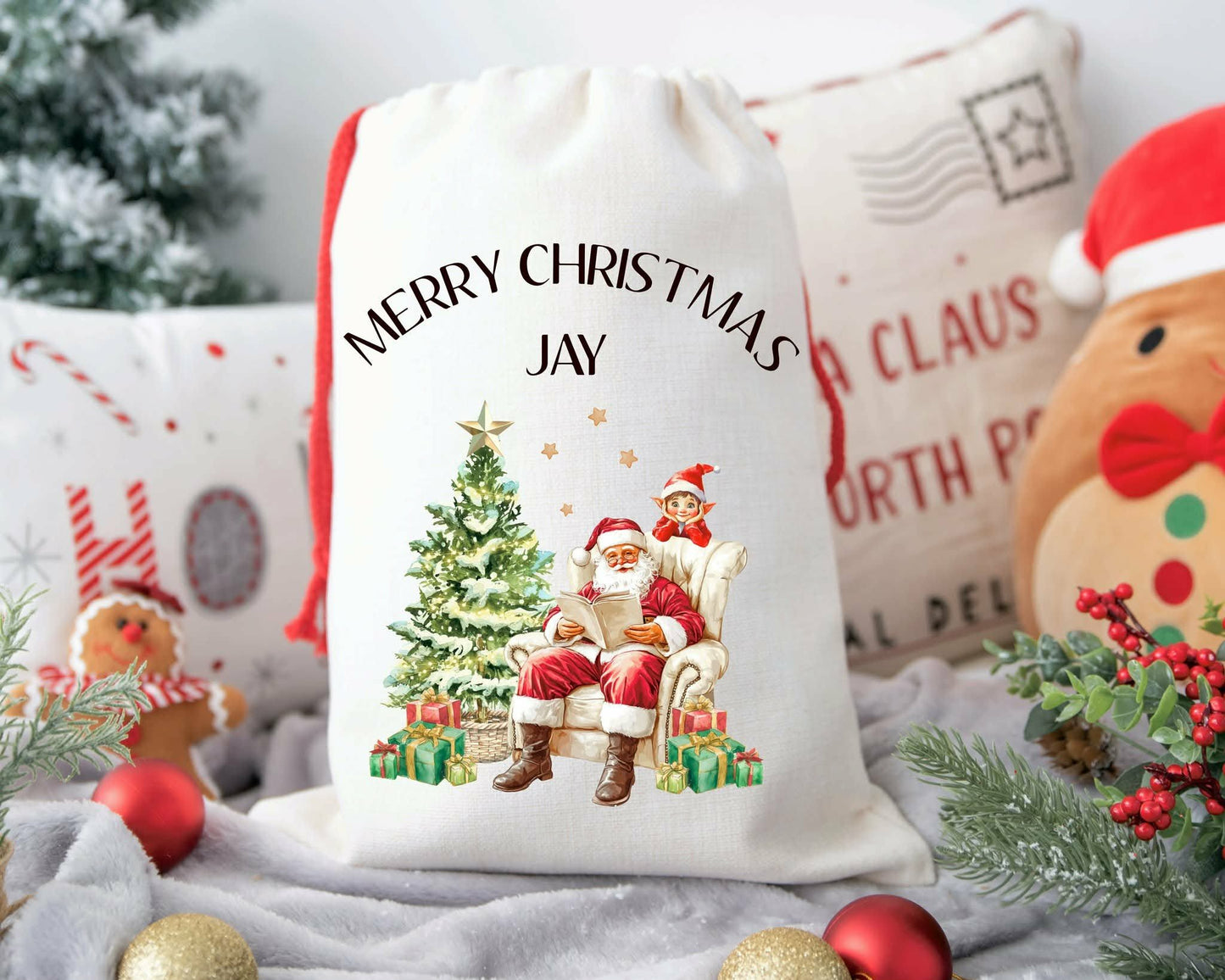 Personalised Christmas Santa Sack - Festive Toy Bag for Children