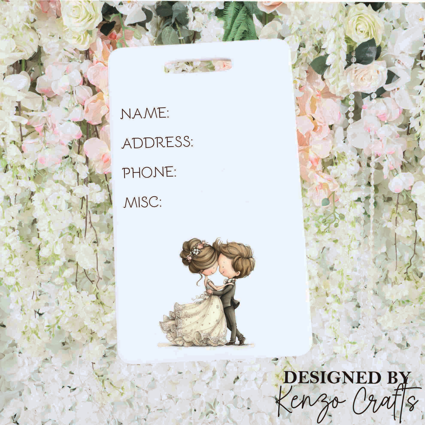 Personalised Honeymoon Luggage Tags | Custom Wedding Suitcase Tags