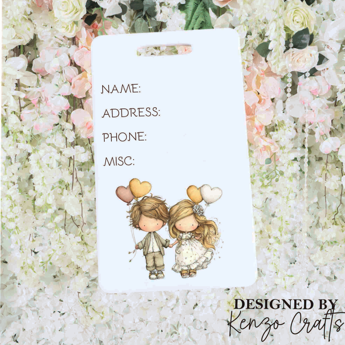 Personalised Honeymoon Luggage Tags | Custom Wedding Suitcase Tags