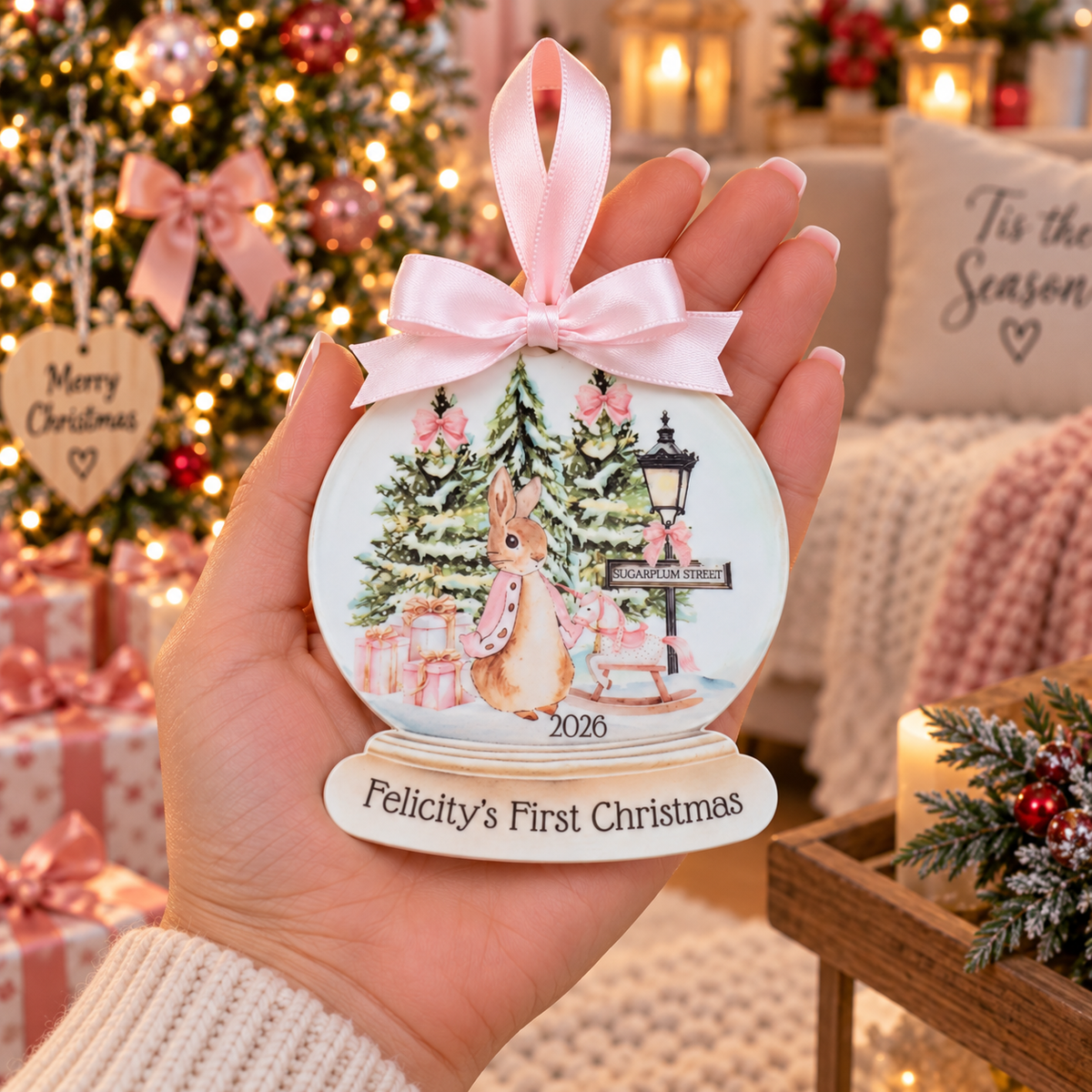 Personalised Baby's 1st Christmas Peter Rabbit Ornament