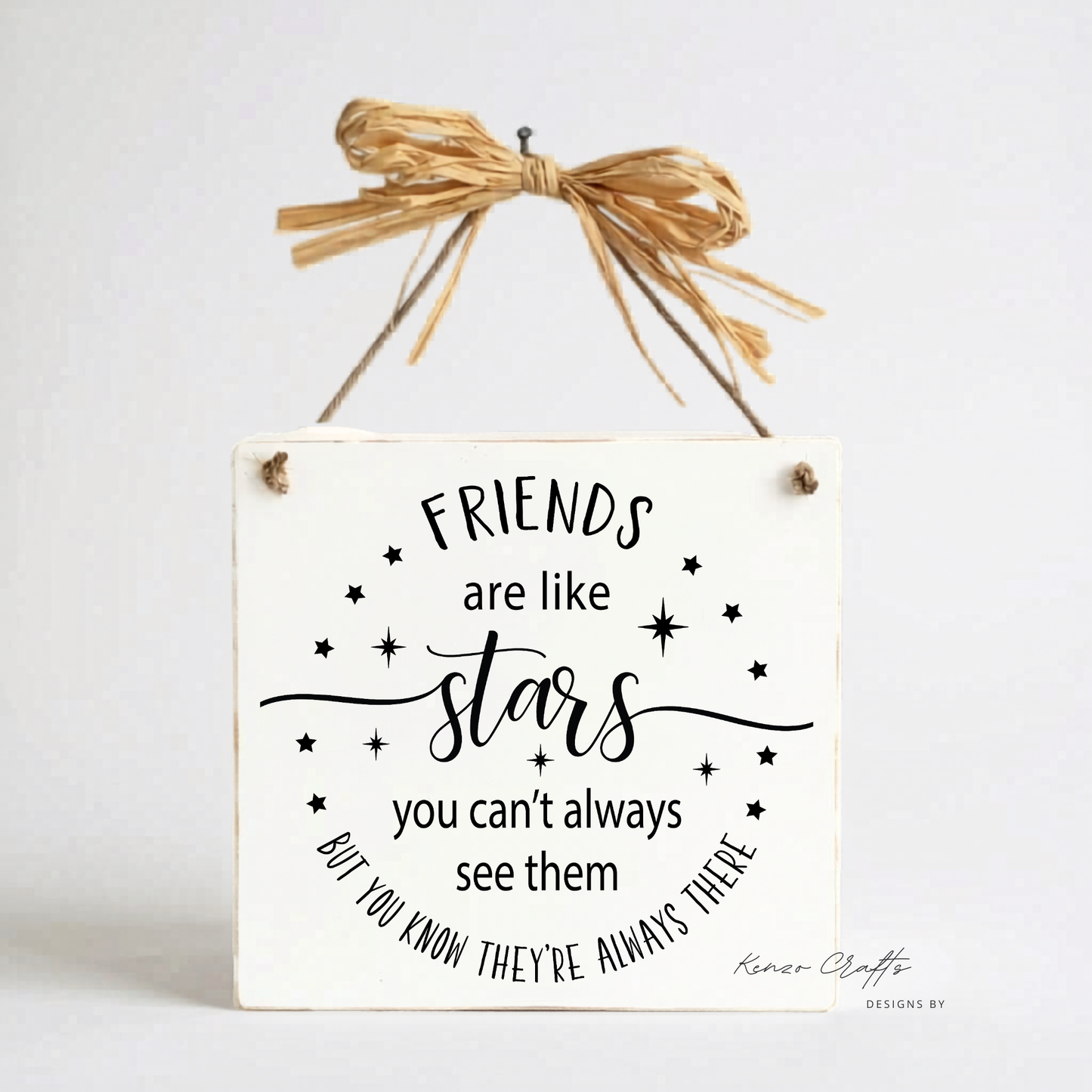Friends Are Like Stars Wooden Wall Plaque – Handmade Friendship Gift
