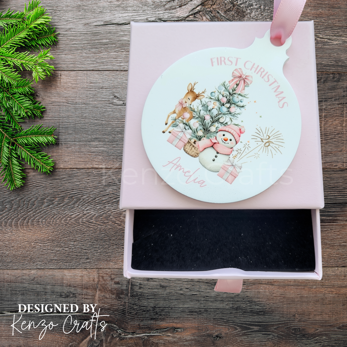 Personalised Baby’s First Festive Christmas Tree Bauble