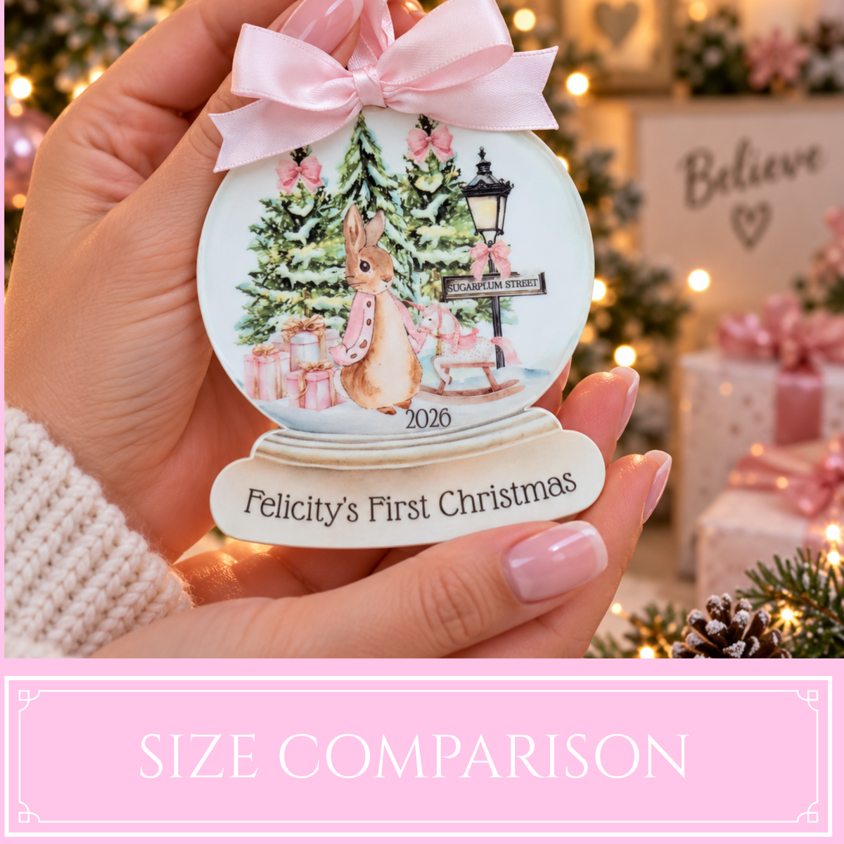 Personalised Baby's 1st Christmas Peter Rabbit Ornament