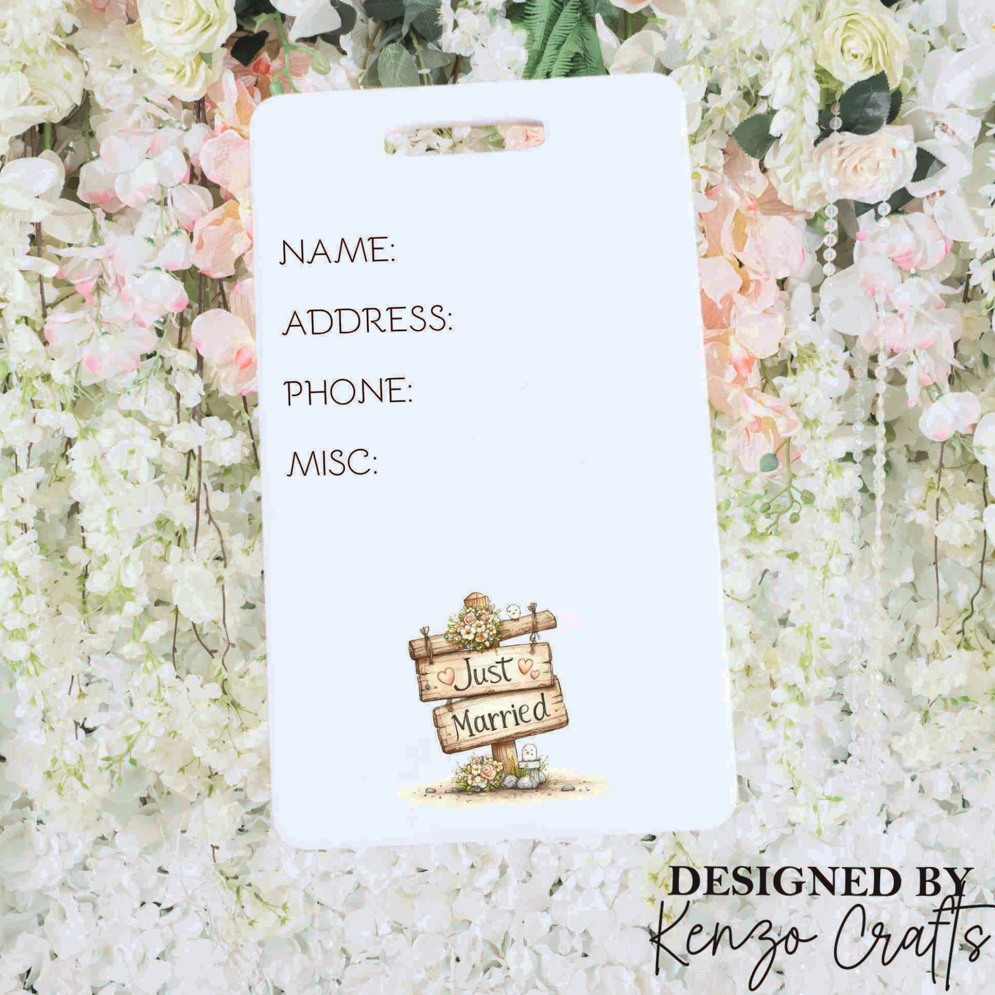 Personalised Honeymoon Luggage Tags | Custom Wedding Suitcase Tags