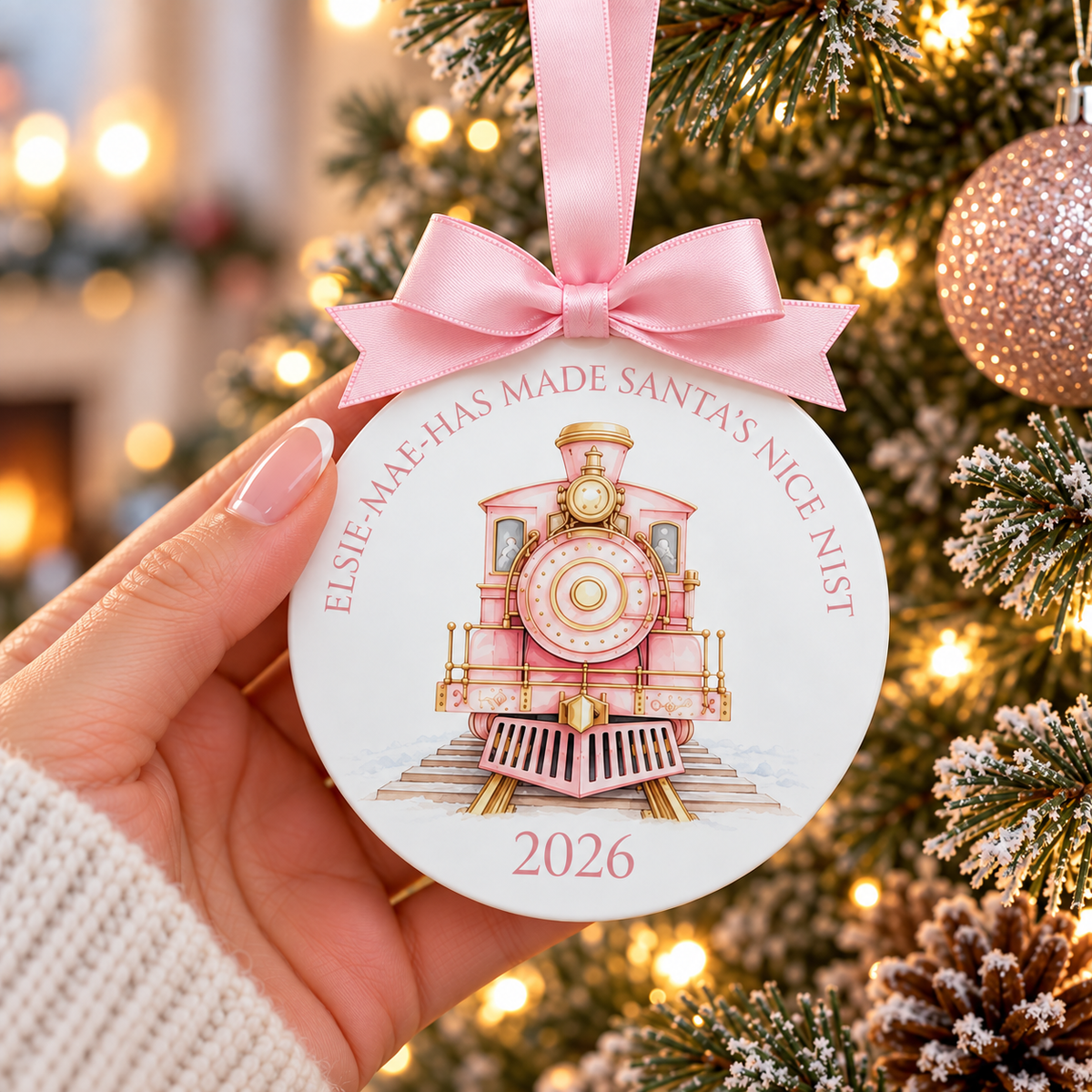 Personalised Nice List Certificate & Bauble Orient Express Bundle