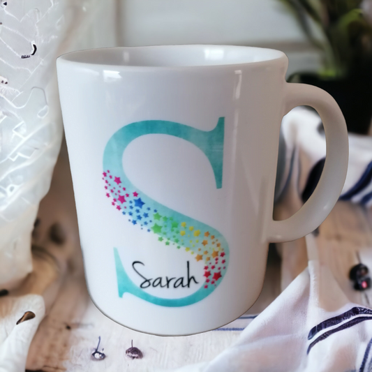 Personalised Rainbow Initial Mug | Custom Name