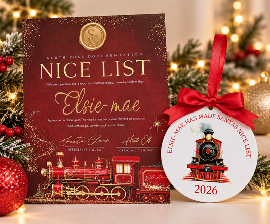Personalised Christmas Nice List Certificate Bundle